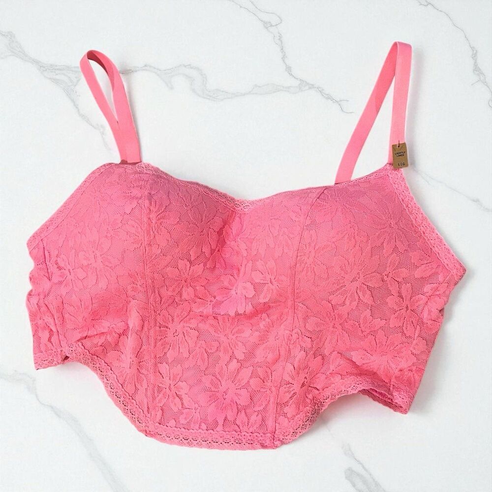 Victoria's Secret Dreamy Pink Structured Lightly Lined Corset Lace Overlay Large